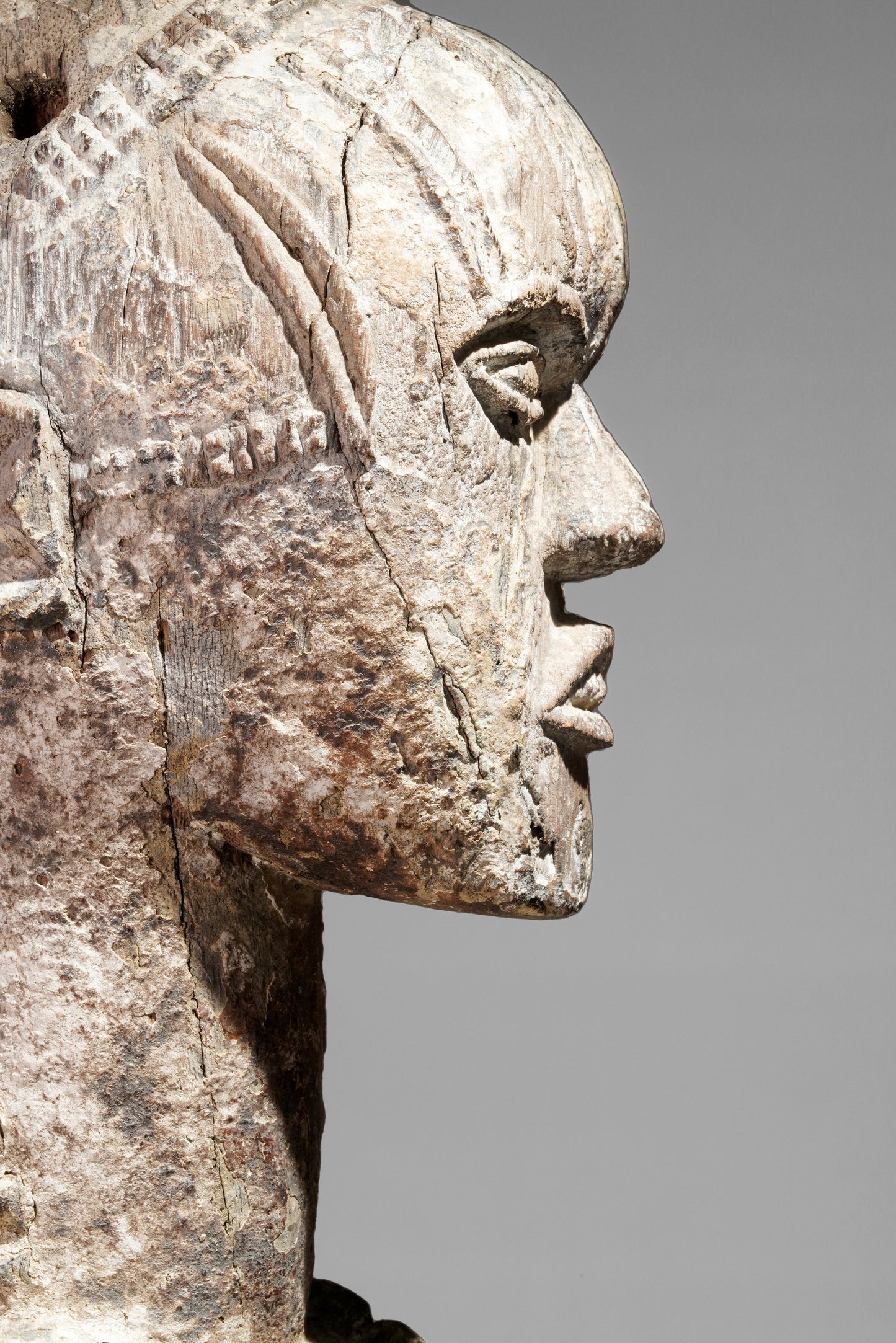 A very expressive female seated Urhobo sculpture