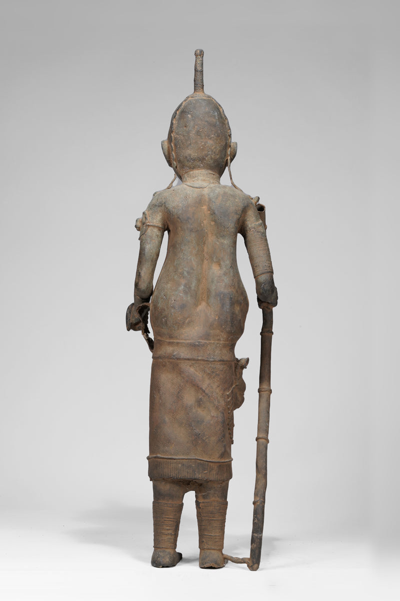 A fragmentary bronze sculpture