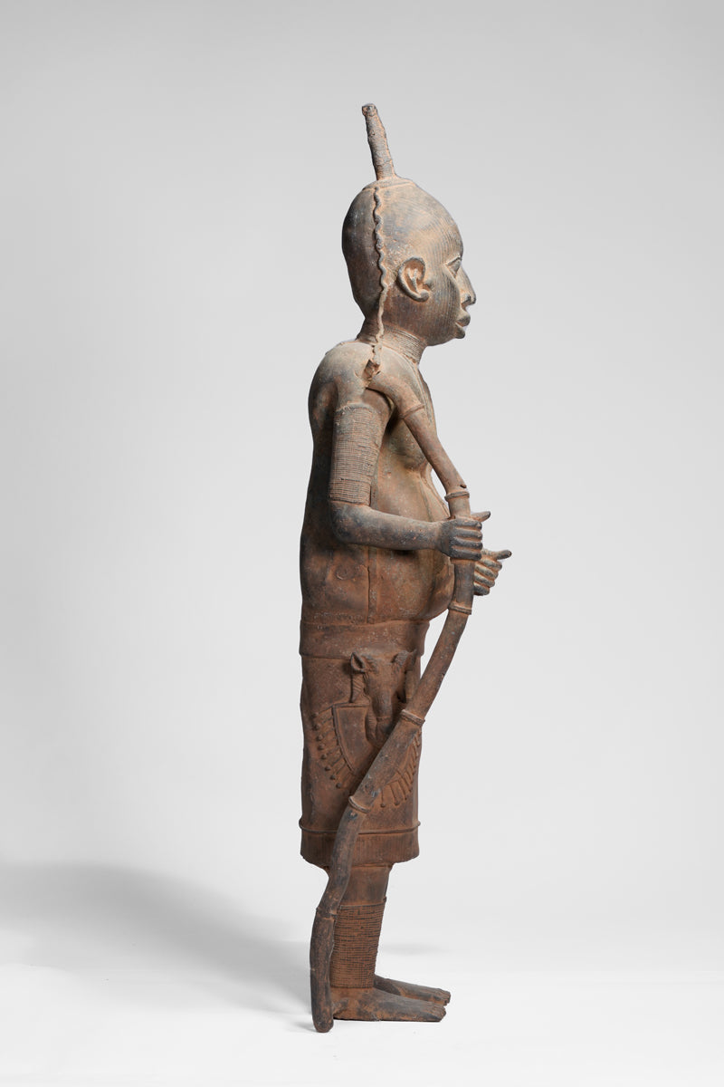 A fragmentary bronze sculpture