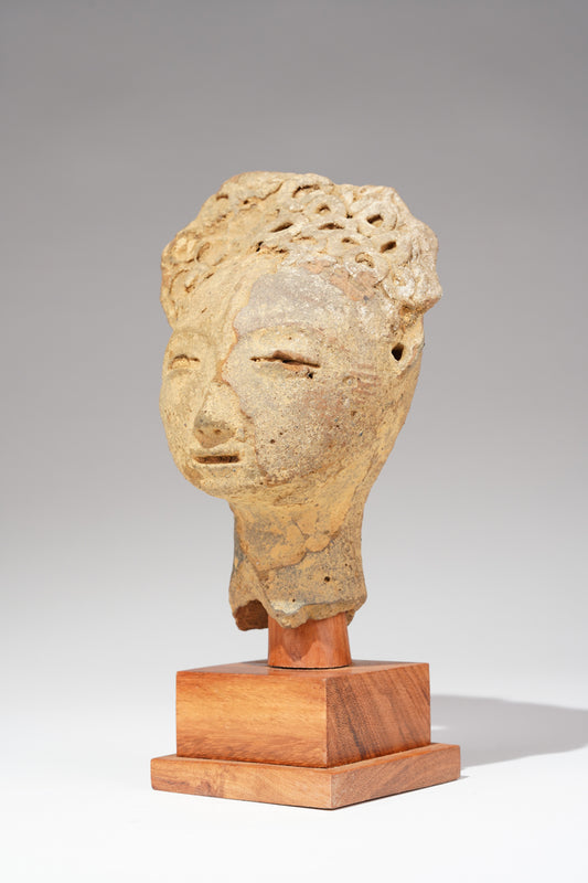 A fragmentary Akan Memorial terracotta head