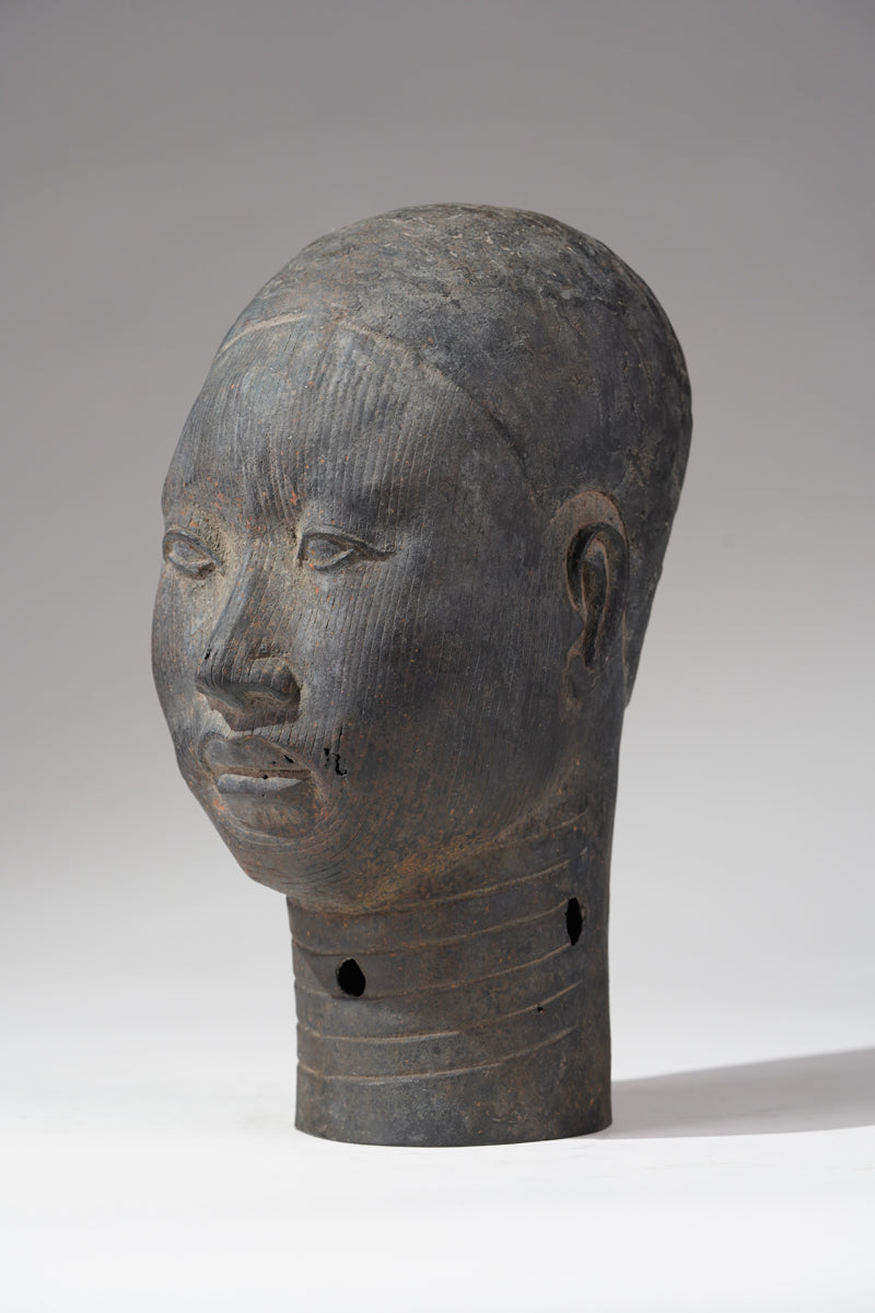 A naturalistic, thinwalled bronze head