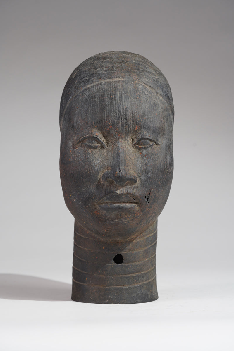 A naturalistic, thinwalled bronze head