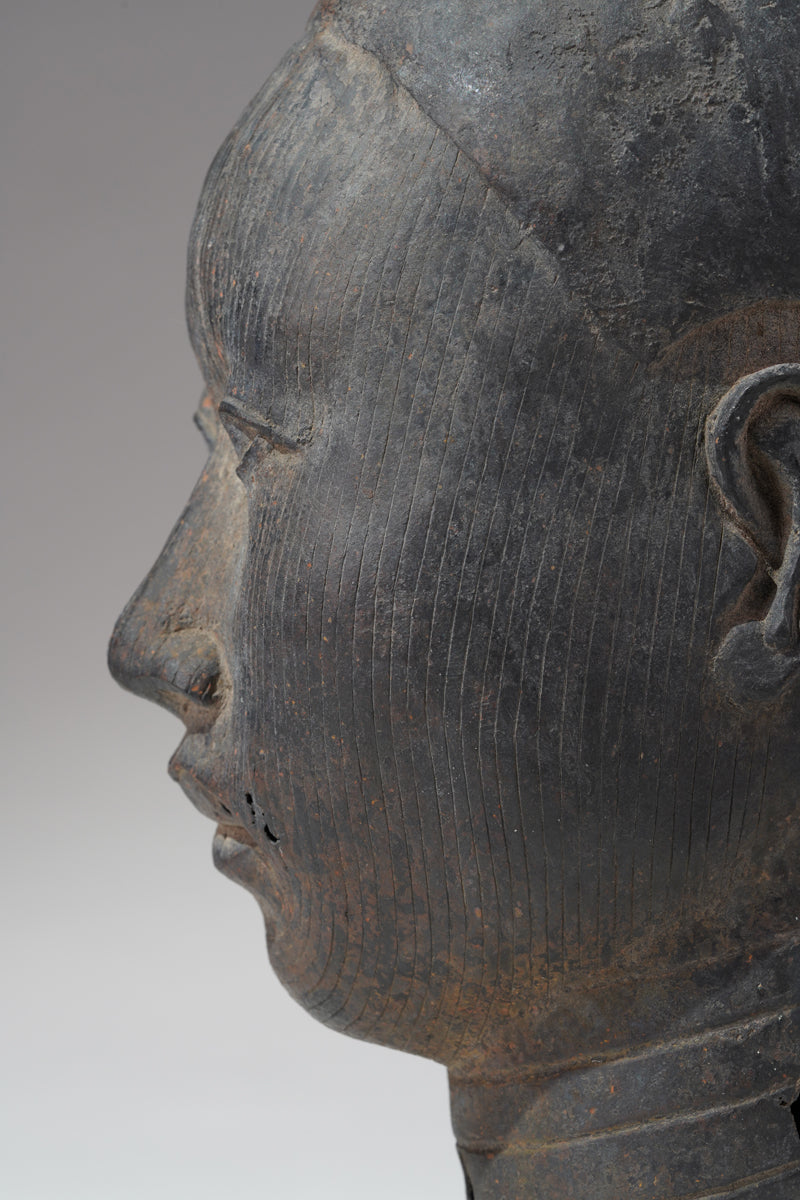 A naturalistic, thinwalled bronze head