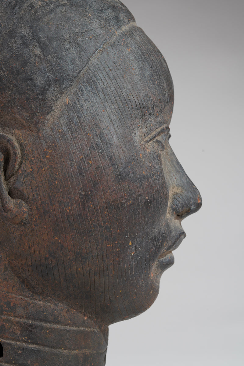 A naturalistic, thinwalled bronze head