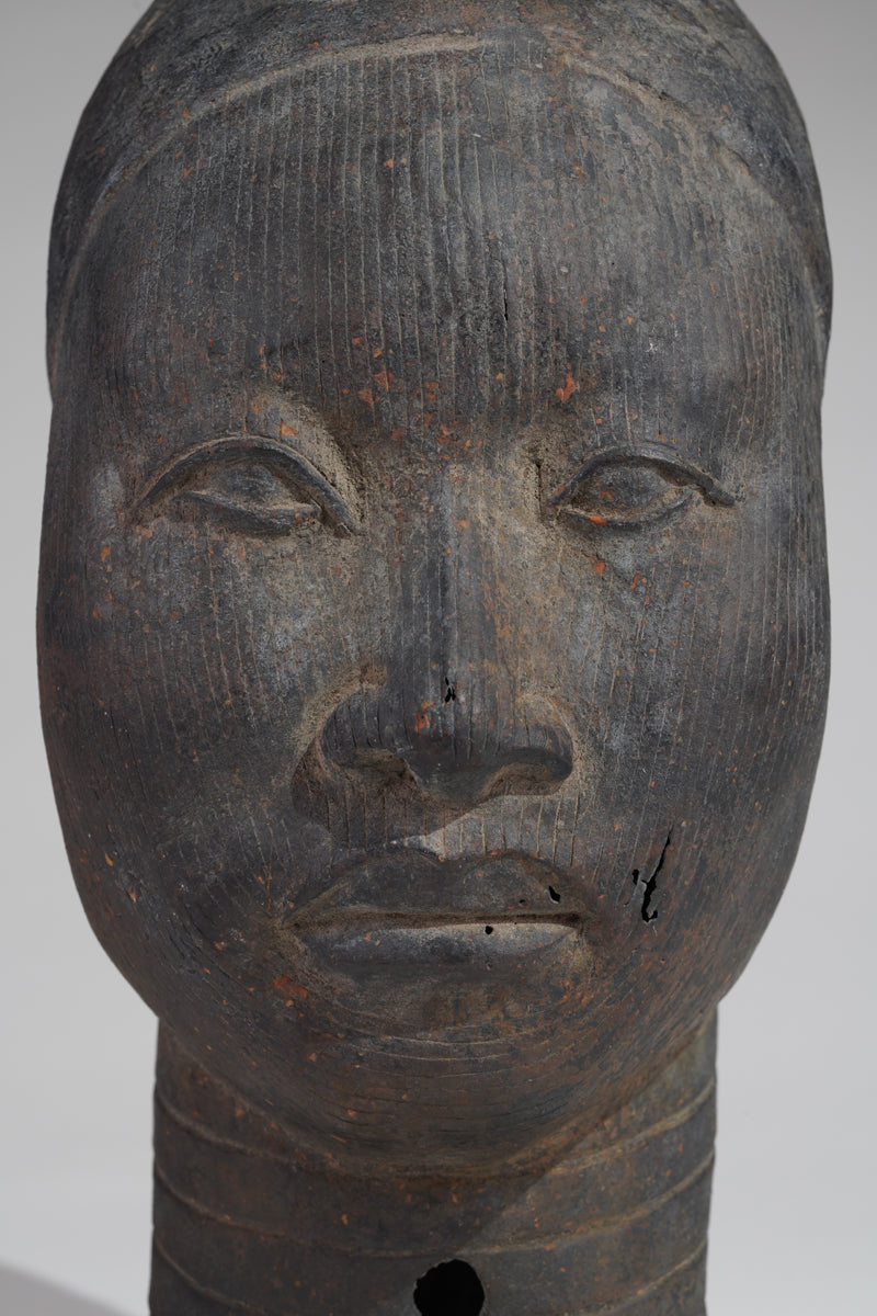 A naturalistic, thinwalled bronze head