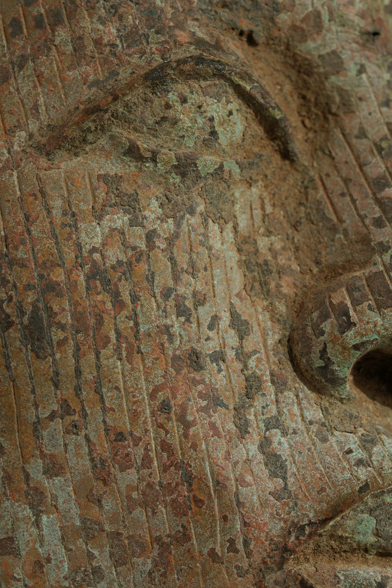 A crowned bronze head of Olokun