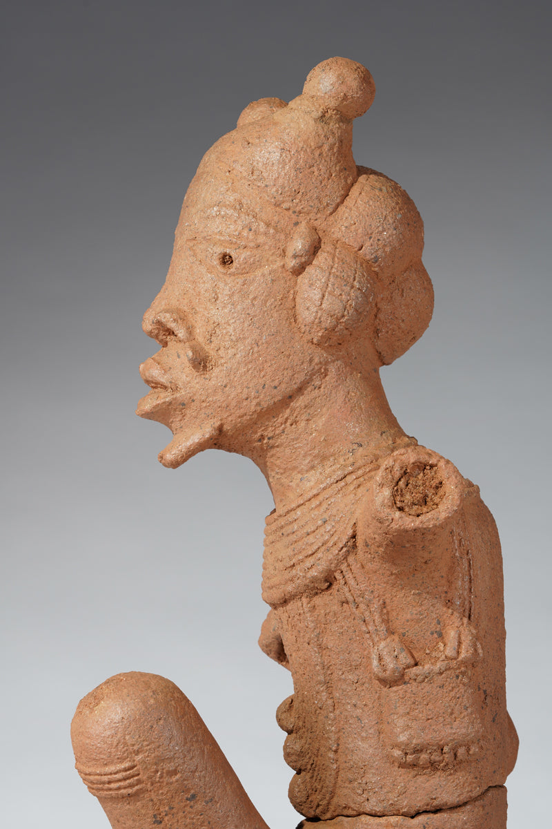 A fragmentary terracotta sculpture