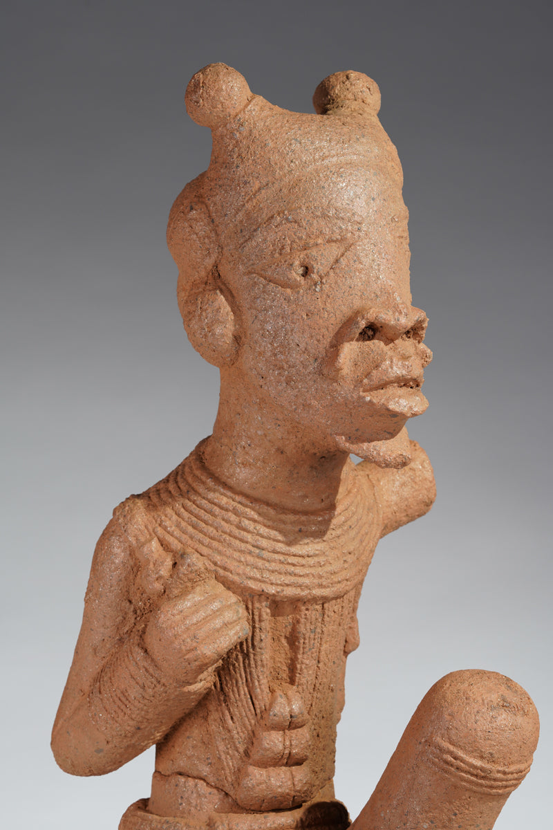 A fragmentary terracotta sculpture
