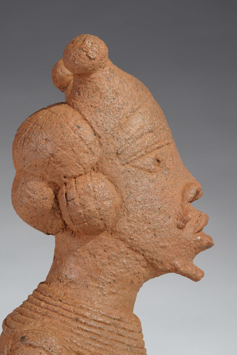 A fragmentary terracotta sculpture