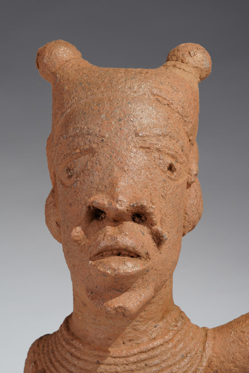 A fragmentary terracotta sculpture