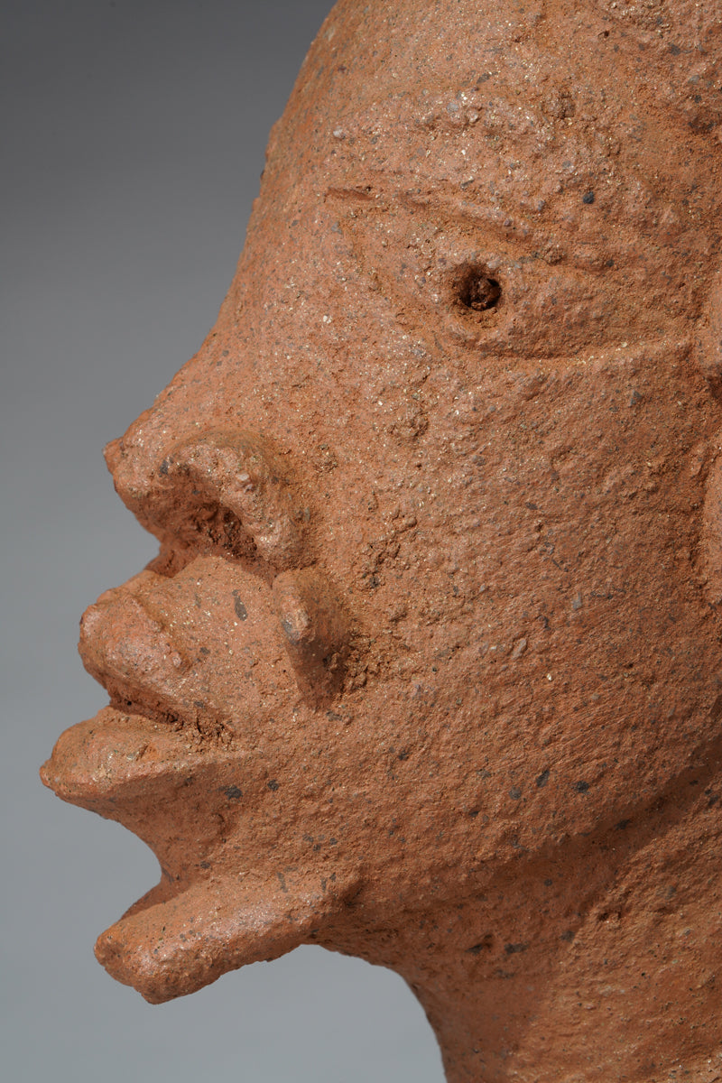 A fragmentary terracotta sculpture