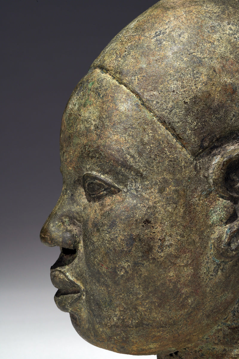 This finely cast bronze head