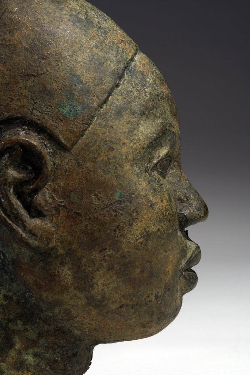 This finely cast bronze head