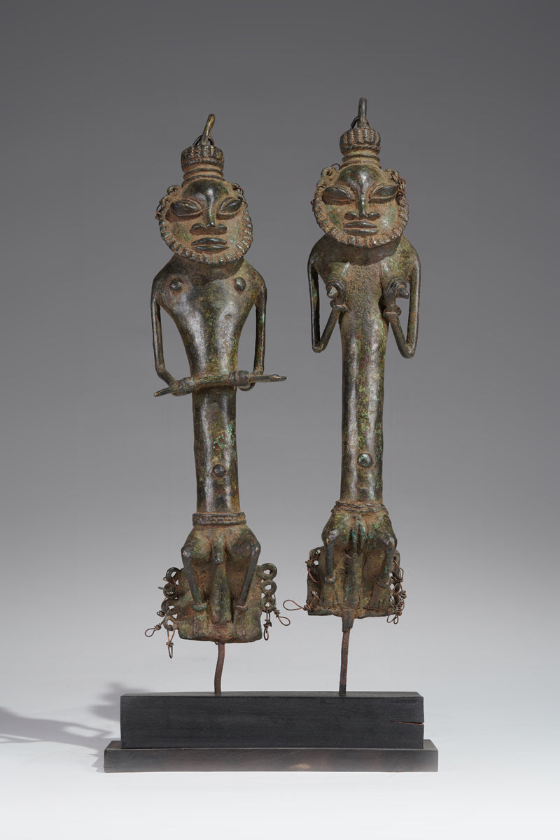 A paired set of Ogboni shrine figures