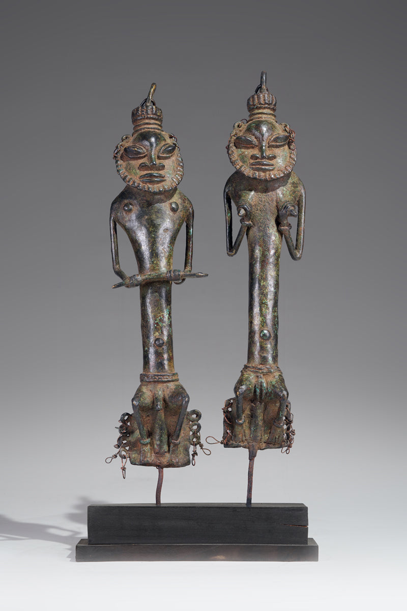 A paired set of Ogboni shrine figures