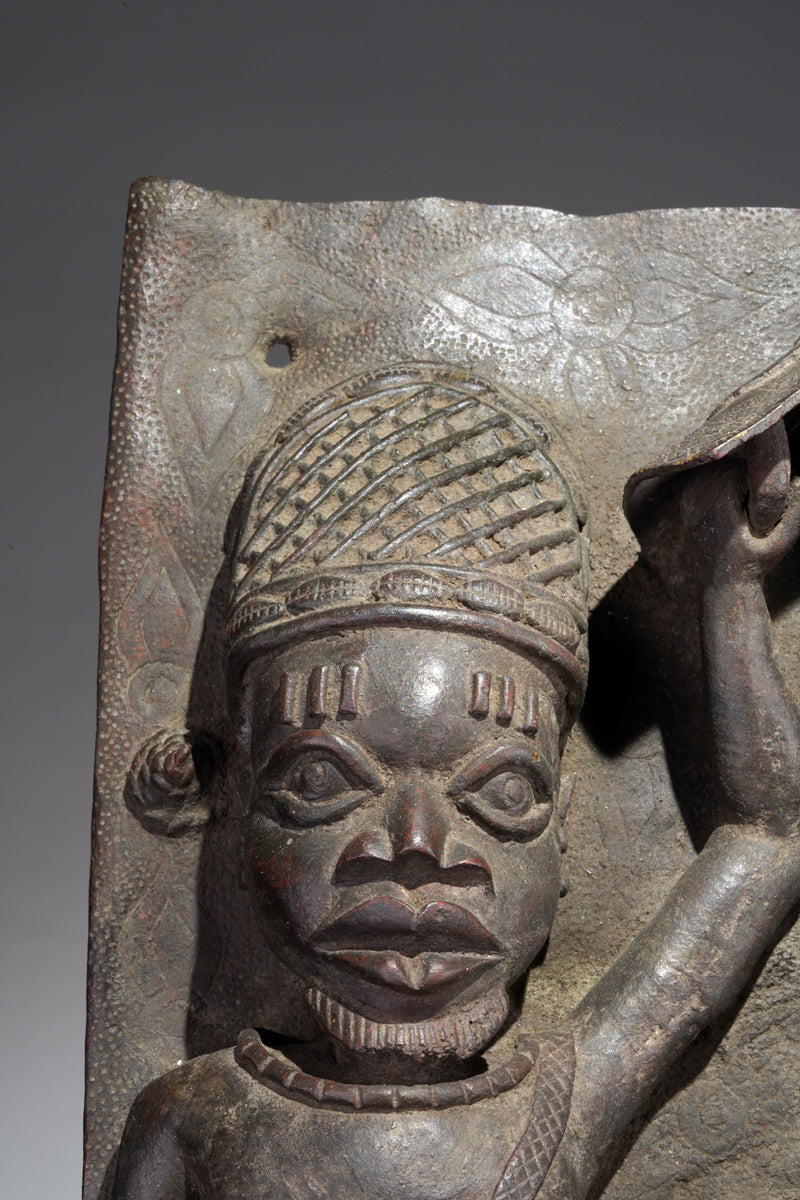 A Benin Brass plaque