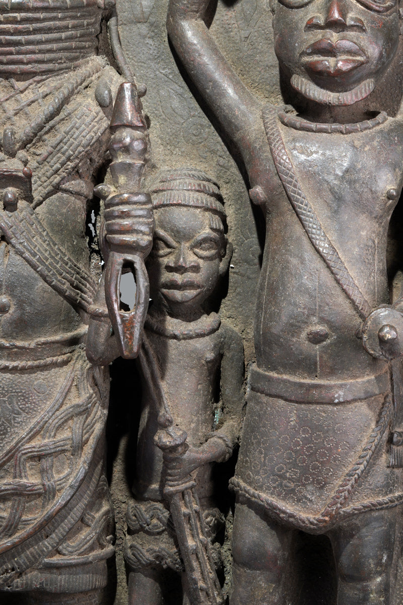 A Benin Brass plaque