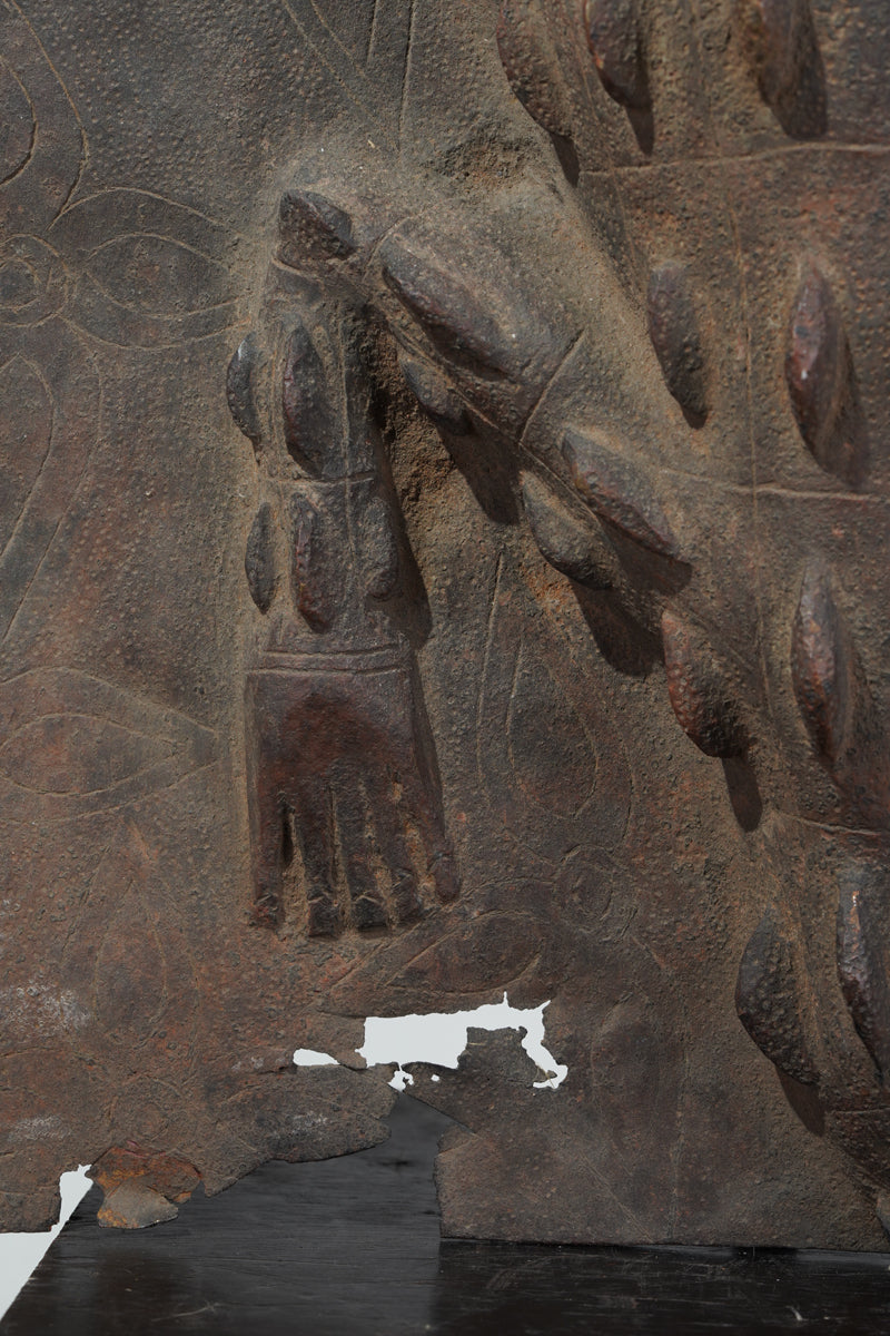 This fragmentary Benin Bronze plate