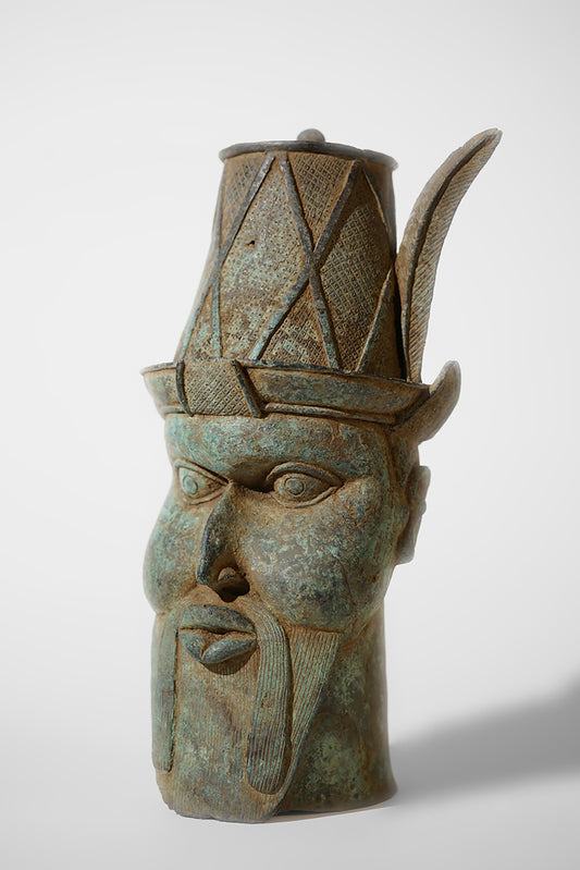 A Benin Bronze Head of a Portuguese