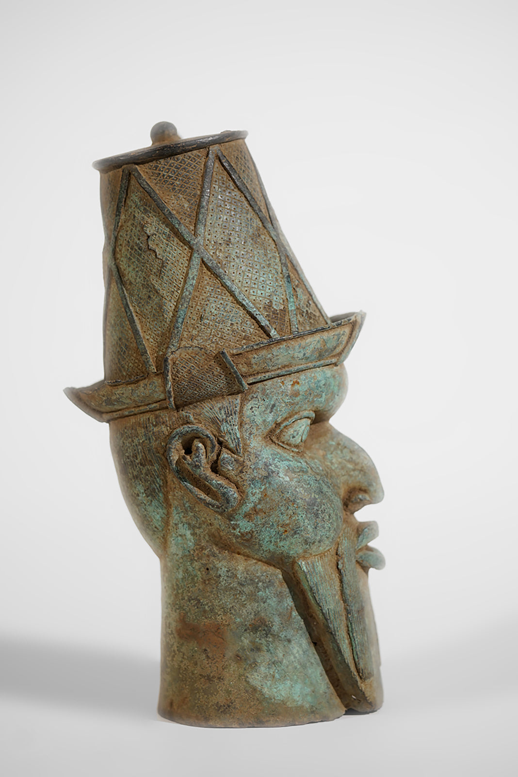 A Benin Bronze Head of a Portuguese