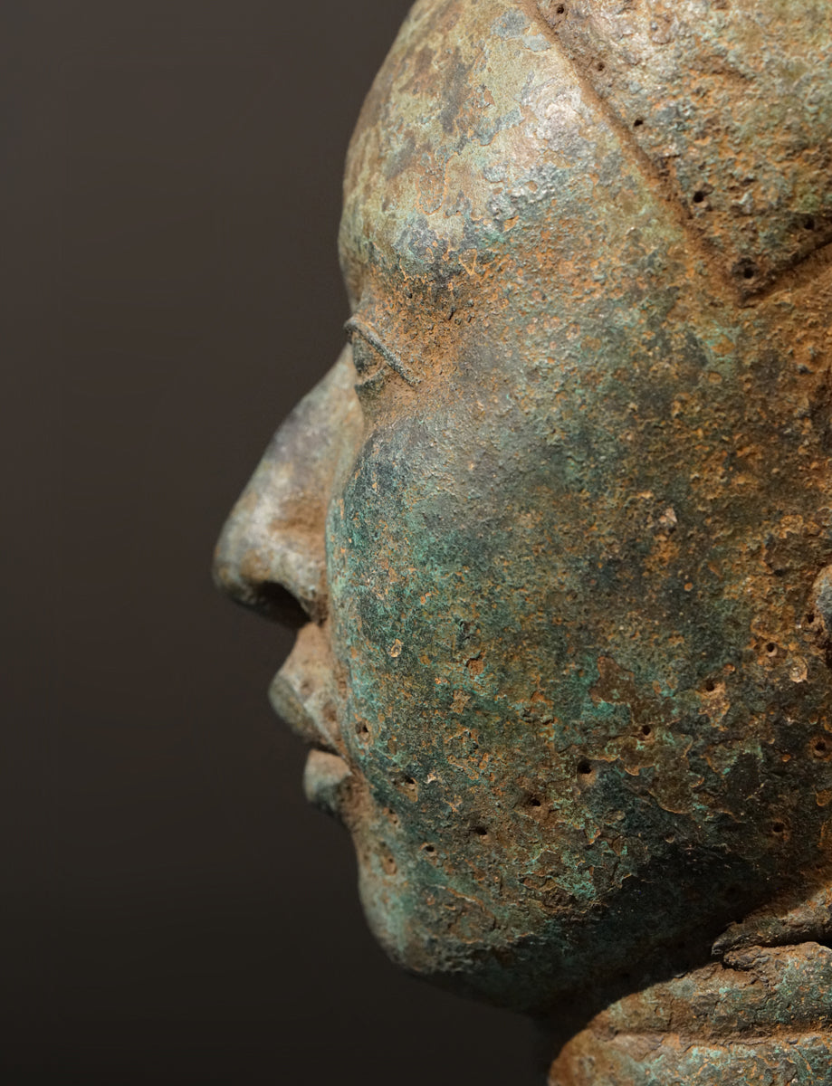 An Ife bronze head