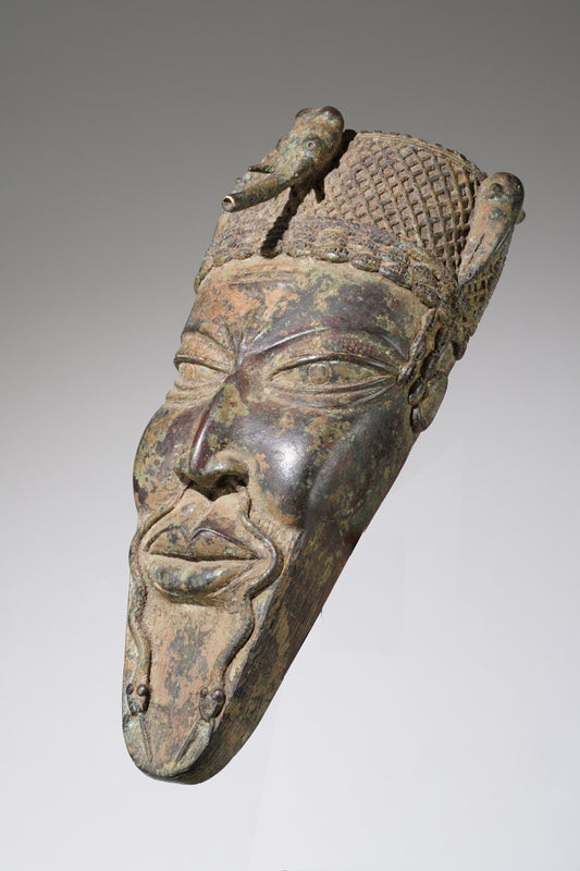 A Yoruba bronze mask