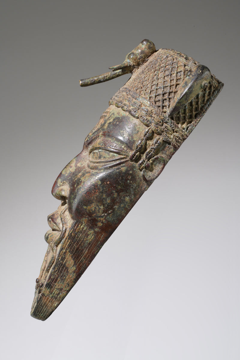 A Yoruba bronze mask