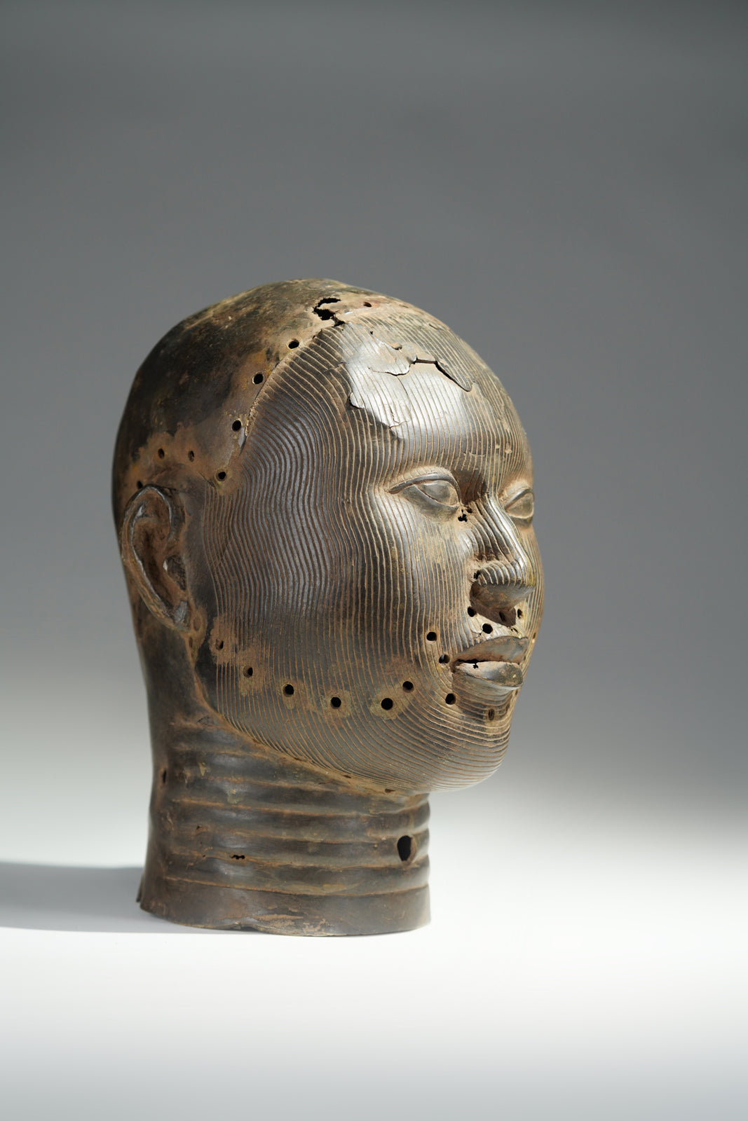 A Bronze head Oba