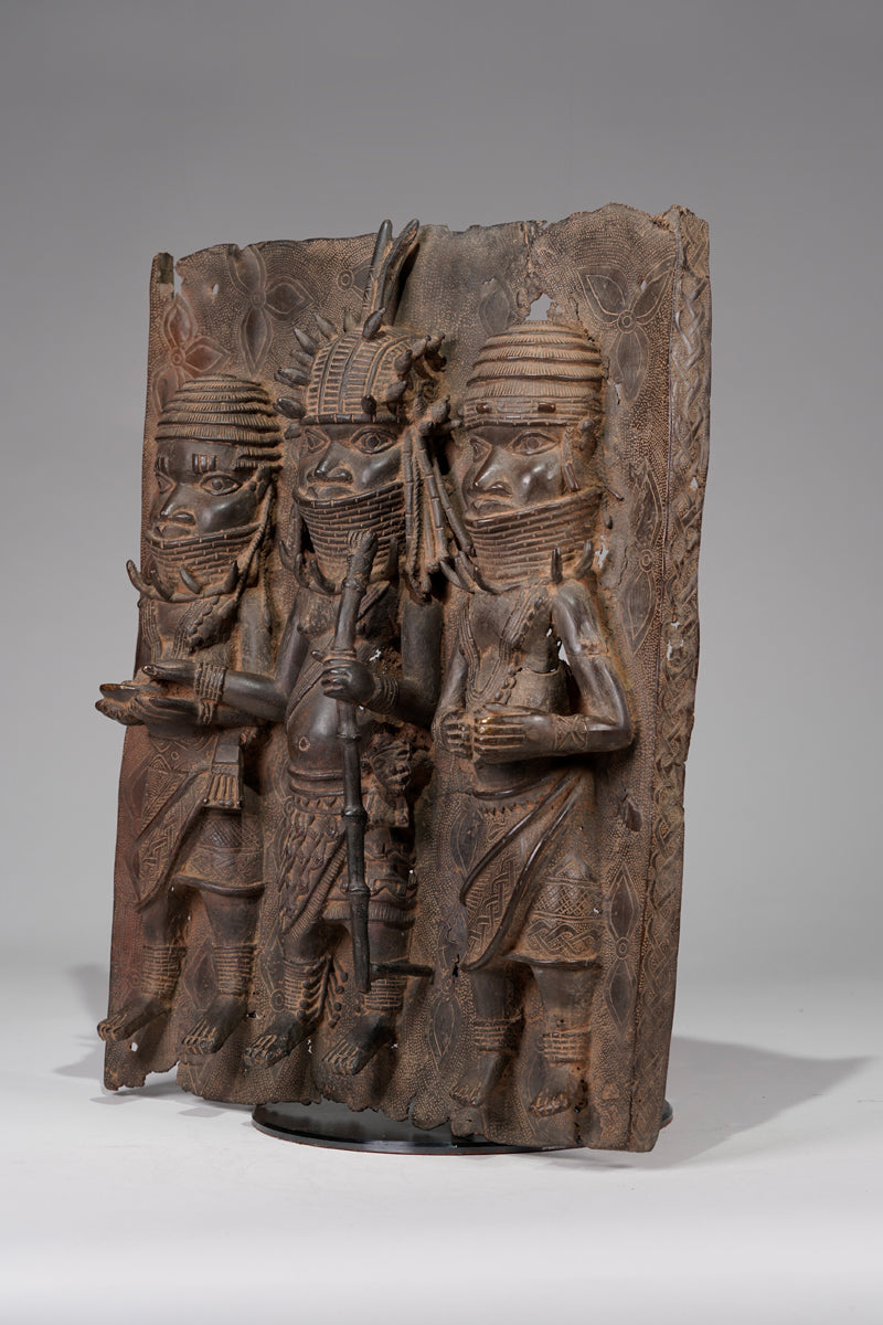 A bronze plaque in the style of Benin