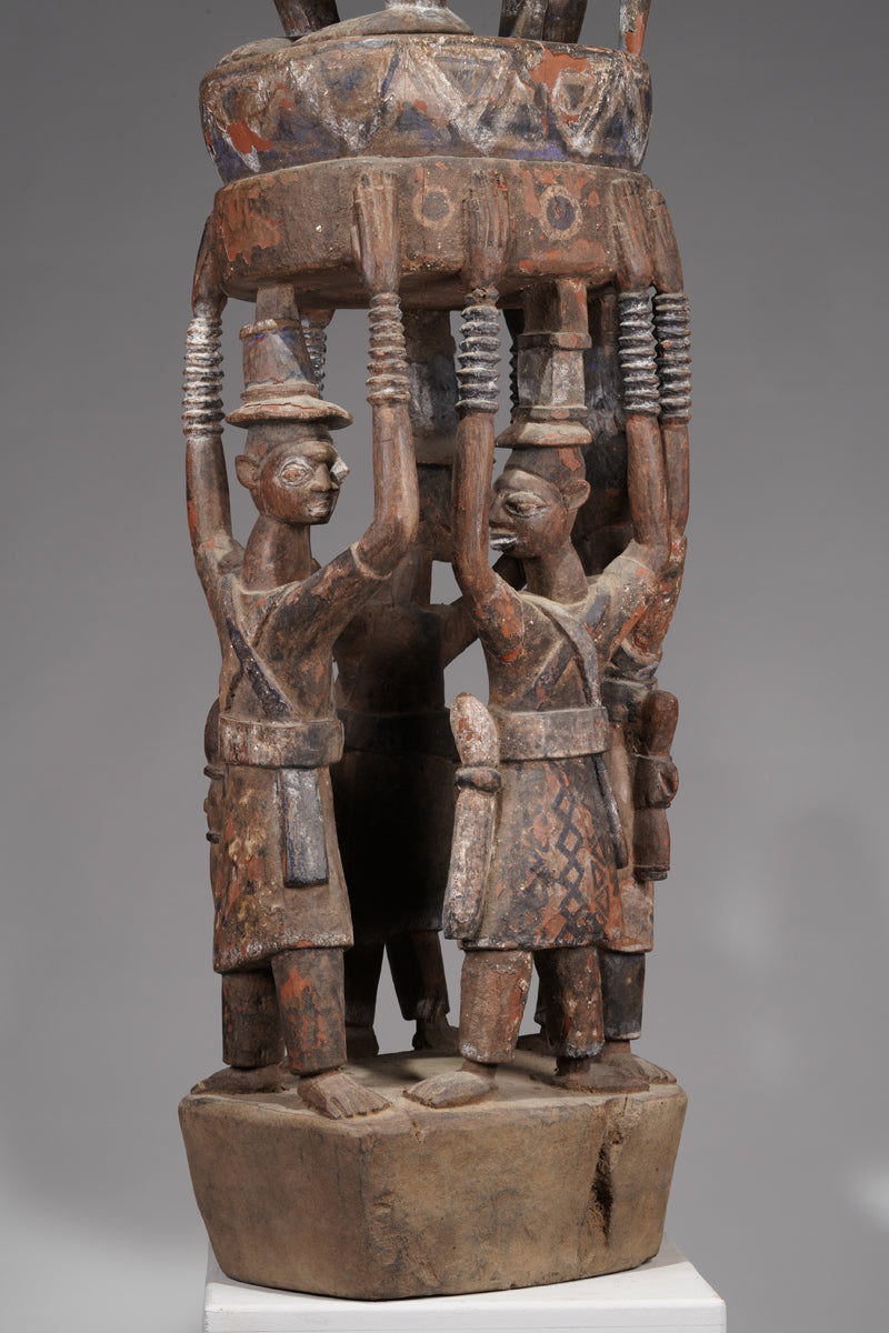 A Yoruba pole carving