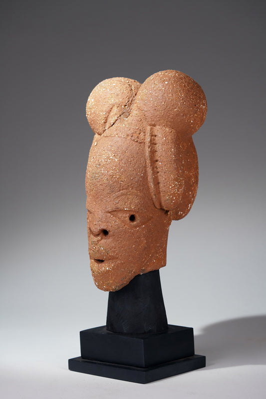 A finely modeled terracotta head from the ancient Nok culture