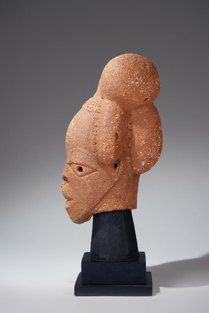 A finely modeled terracotta head from the ancient Nok culture