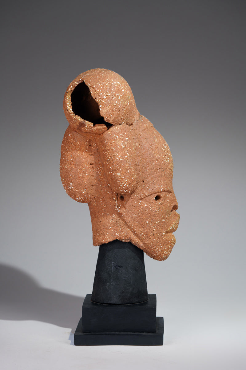 A finely modeled terracotta head from the ancient Nok culture