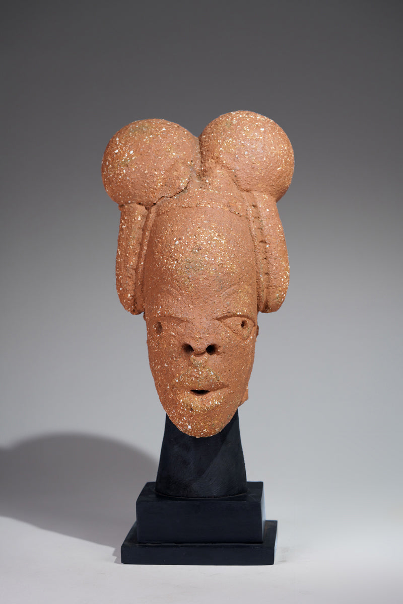 A finely modeled terracotta head from the ancient Nok culture