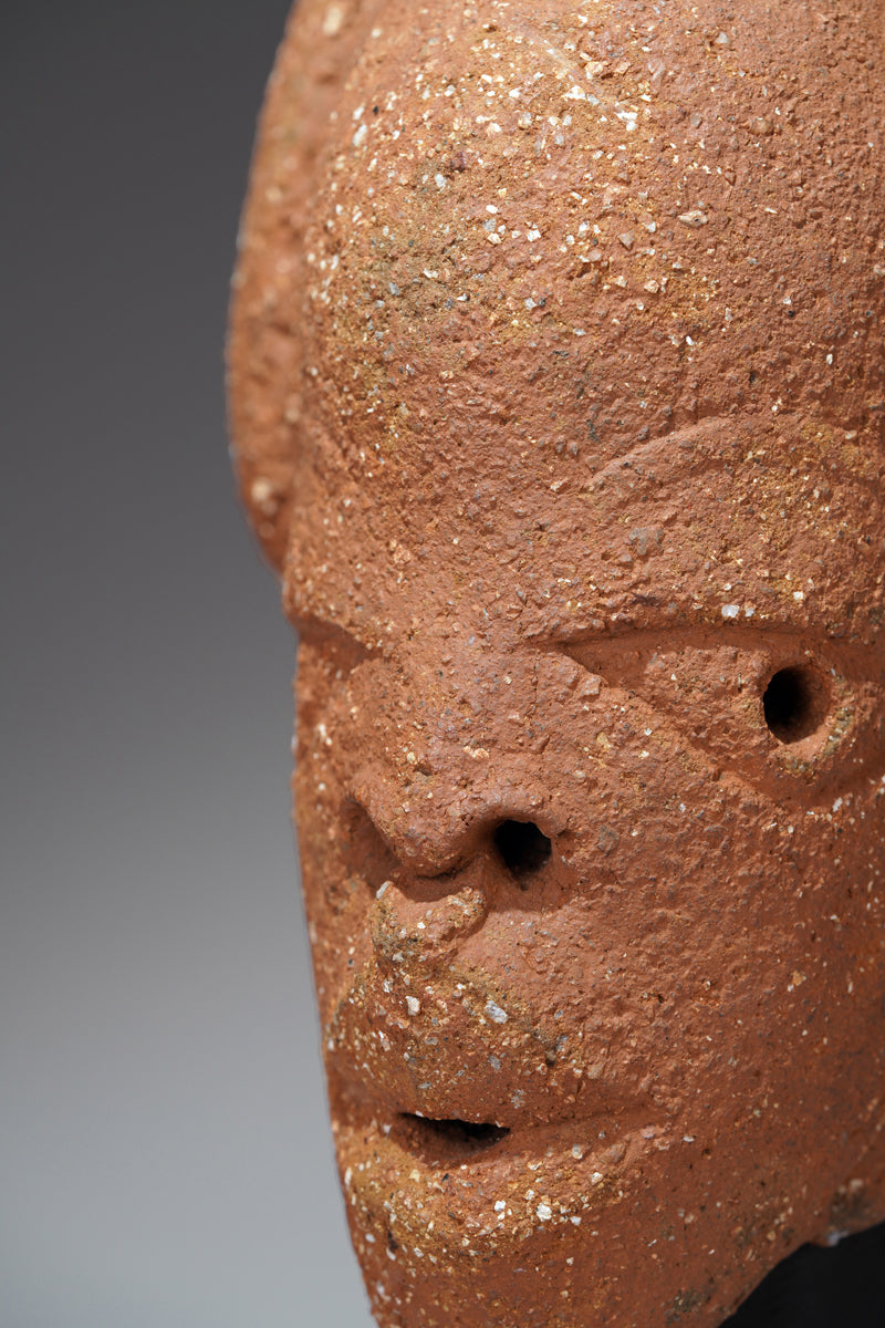 A finely modeled terracotta head from the ancient Nok culture