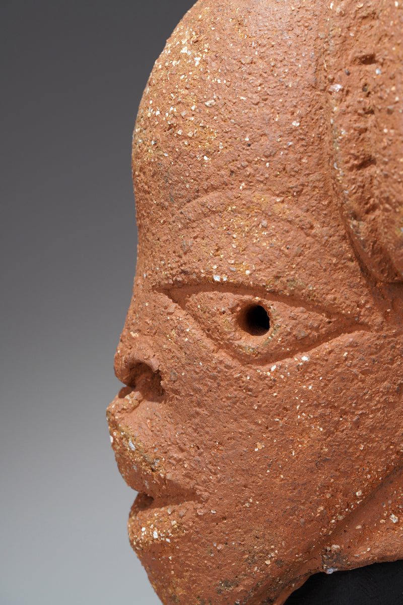 A finely modeled terracotta head from the ancient Nok culture