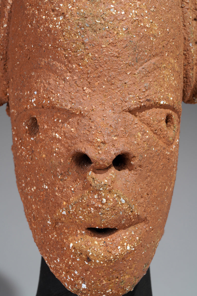 A finely modeled terracotta head from the ancient Nok culture
