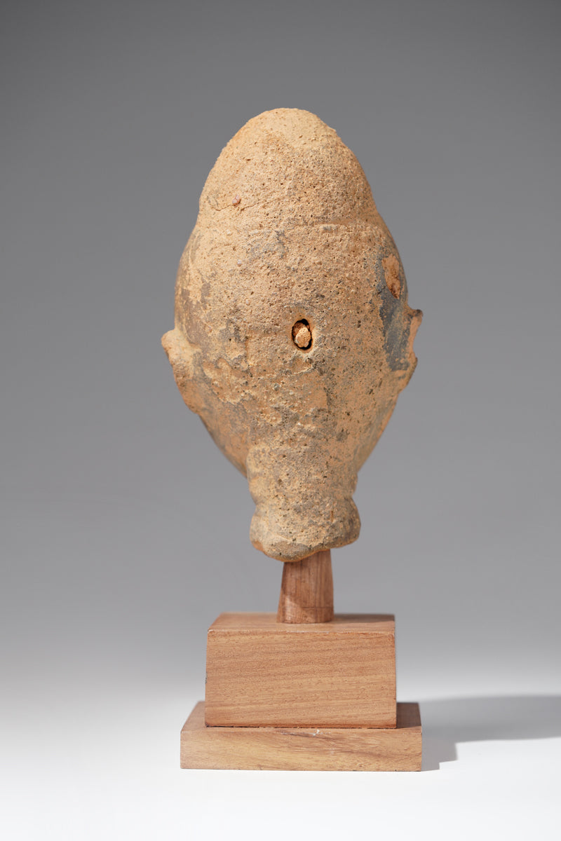 A fragmentary Akan terracotta funeral head