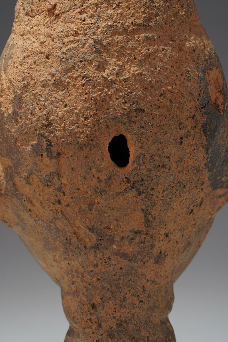 A fragmentary Akan terracotta funeral head