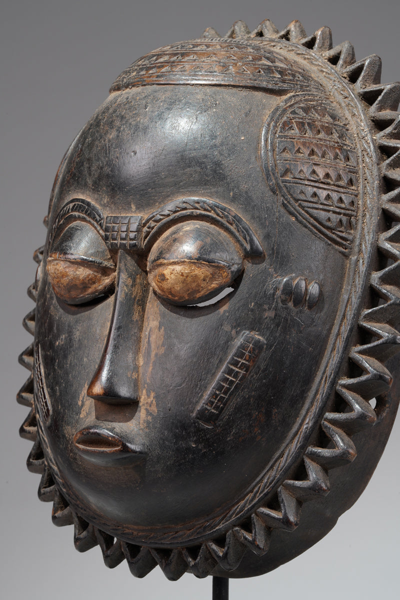 A Baule moon mask from the Bouafle region,