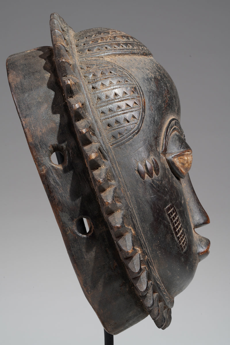 A Baule moon mask from the Bouafle region,