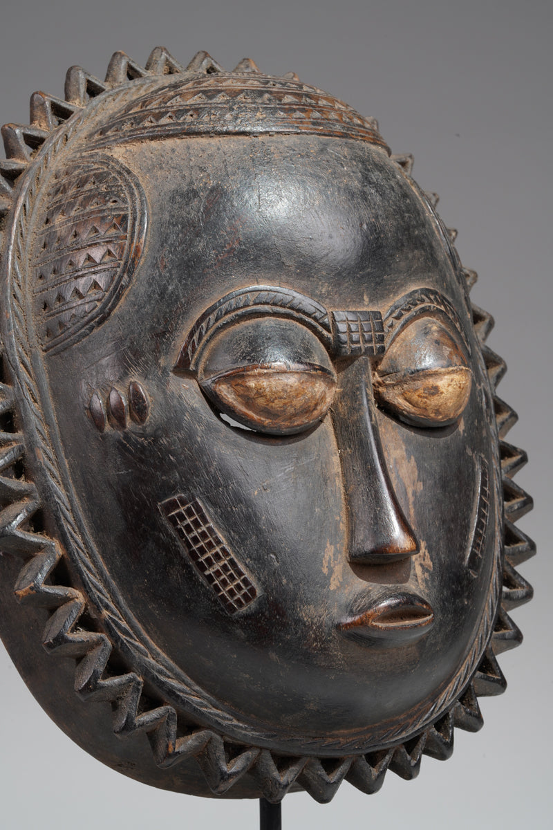 A Baule moon mask from the Bouafle region,