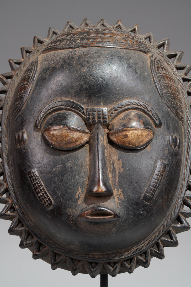 A Baule moon mask from the Bouafle region,