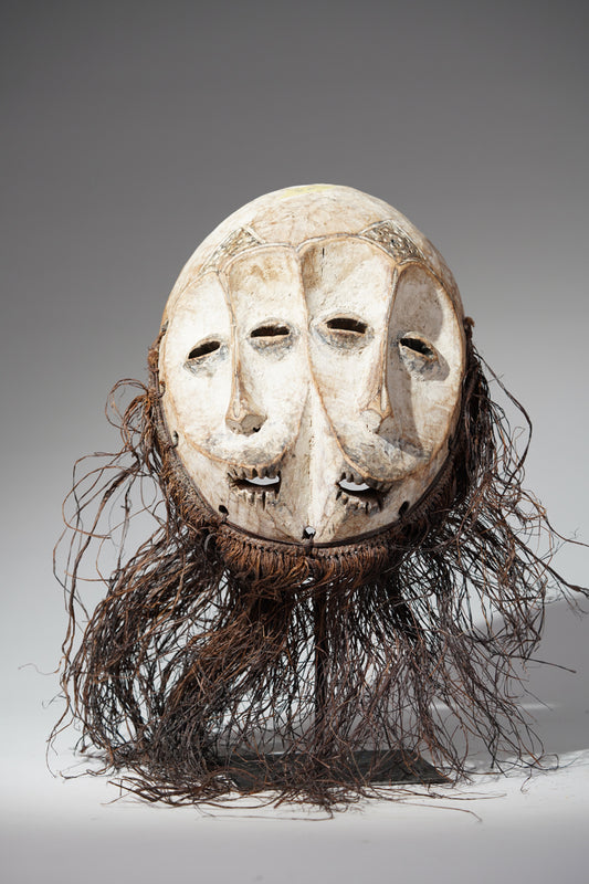 A double faced Lega Bwami mask