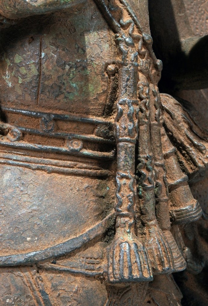 A brass plate probably depicting Oba Esigie in the style of Benin