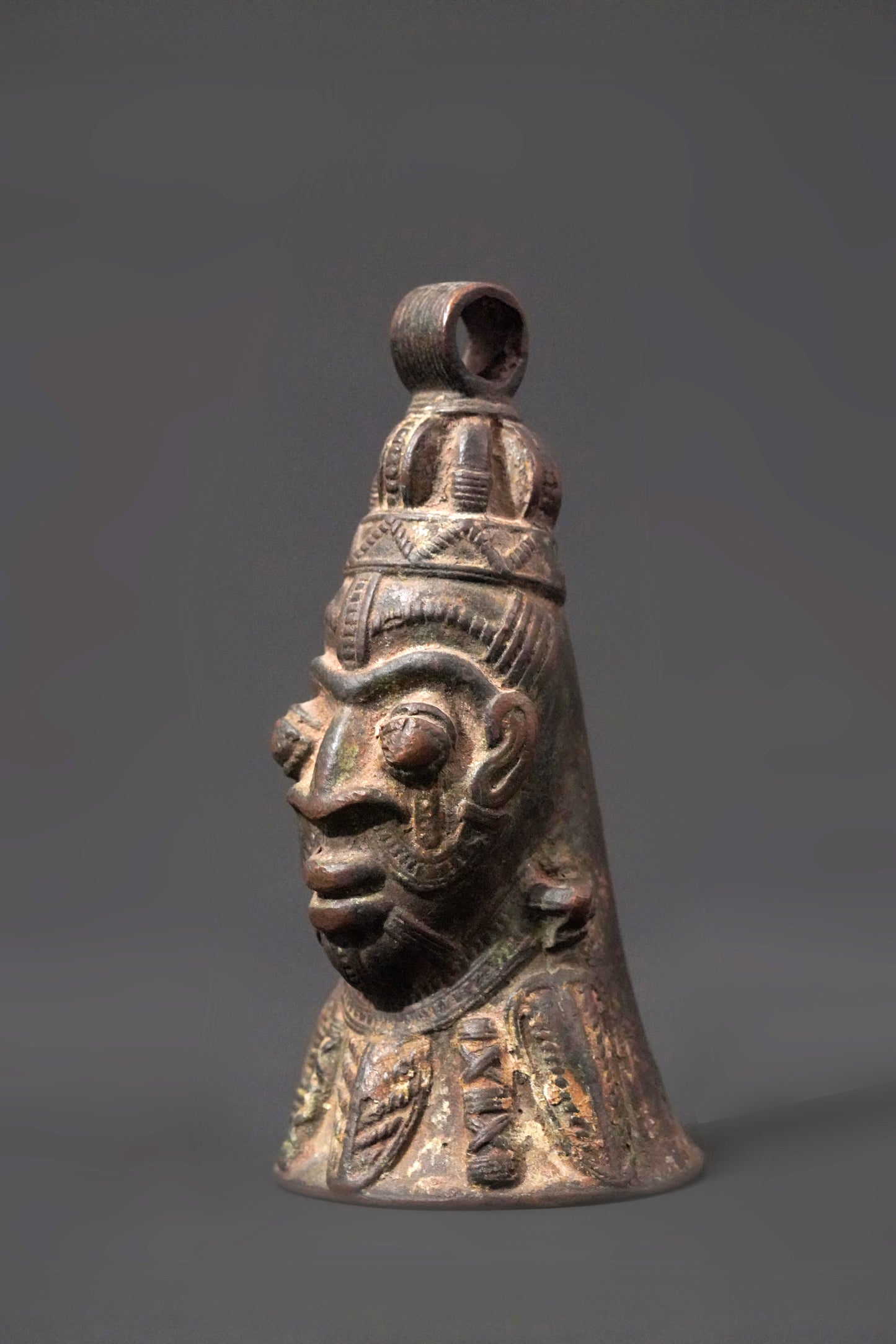 A Yoruba or Benin brass bell