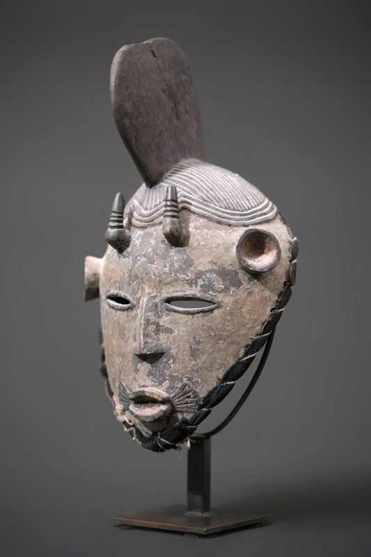 A very rare wooden Tiv mask