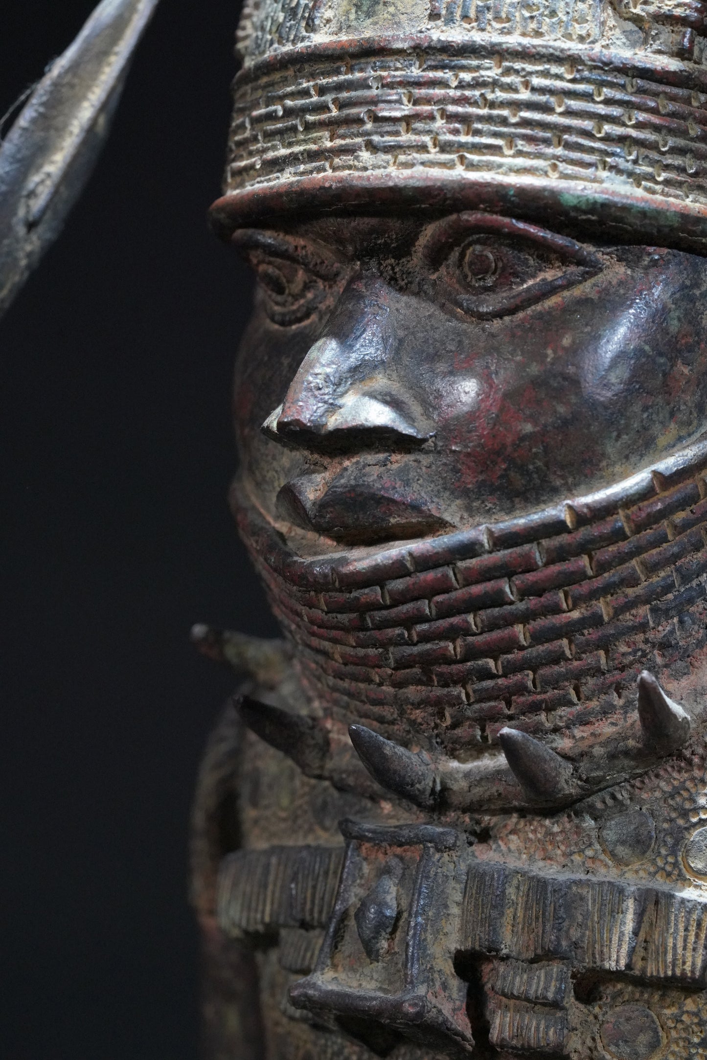 A Dignitary, brass, lost mould casting, Benin