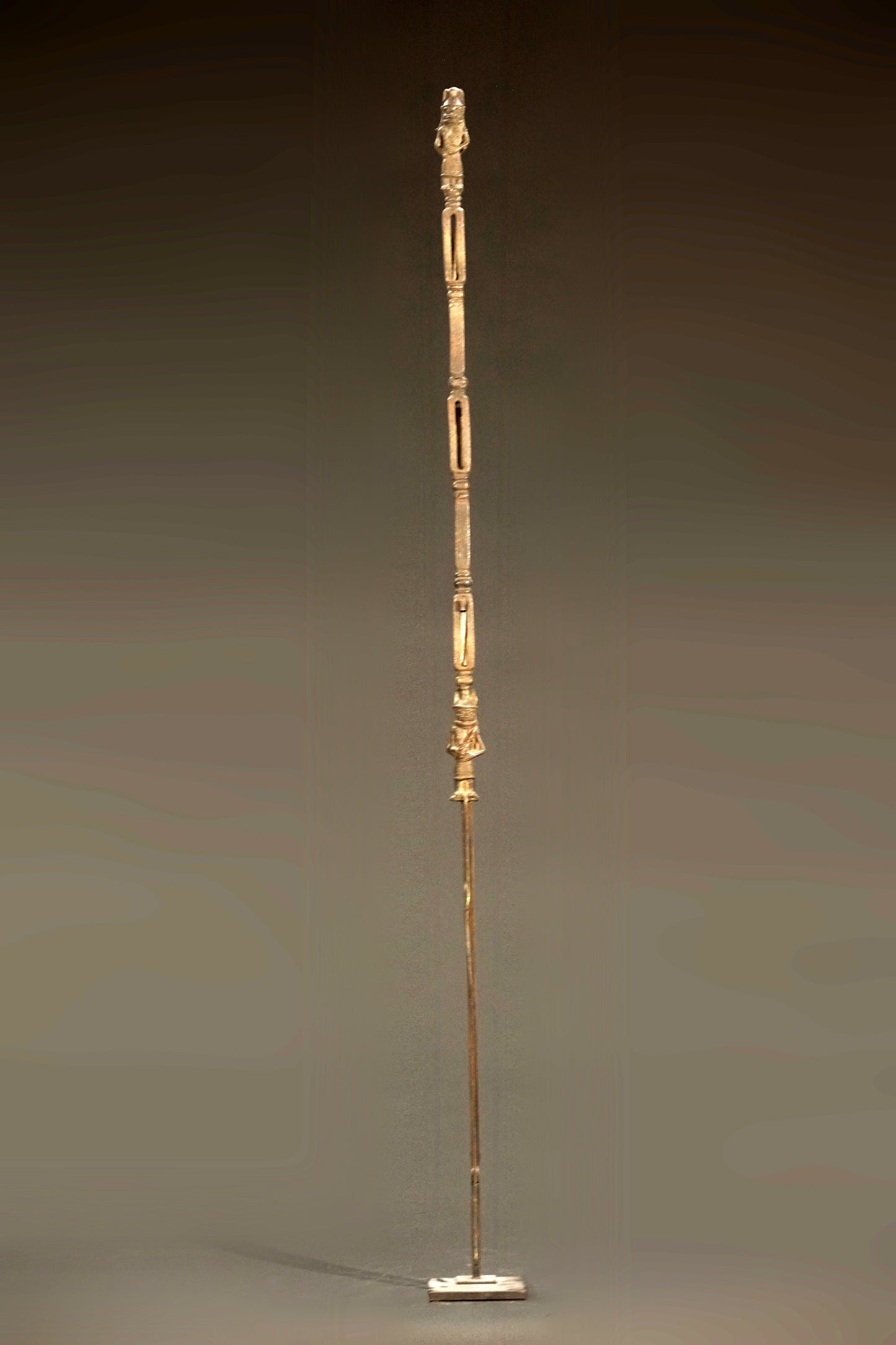 Benin bronze rattle stick