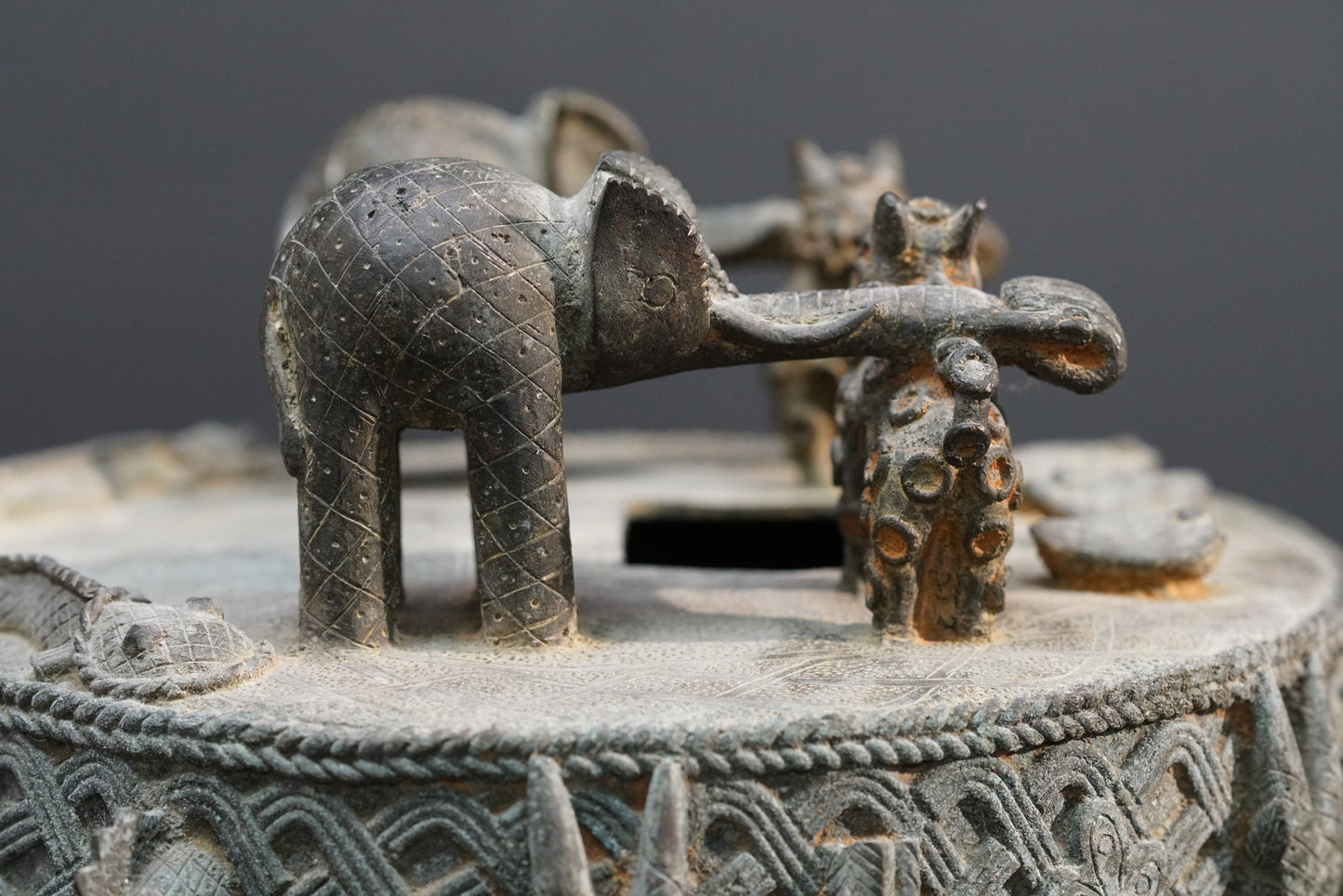 A Benin bronze altar tableau or urhoto